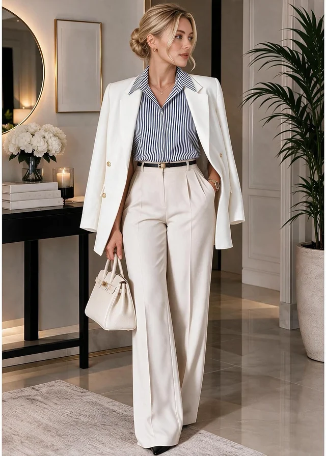 Sleeveless collared button-down blouse — view 3