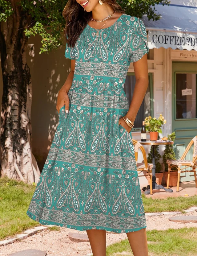 Petal-sleeve tiered midi dress — view 1